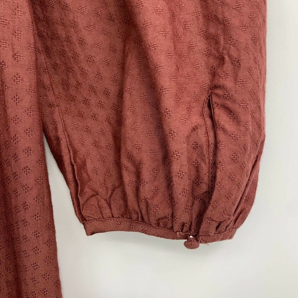 Universal Thread Midi Dress Size S Crew Neck Boho Long Sleeve Ruffle Flowy Pink - Picture 8 of 12